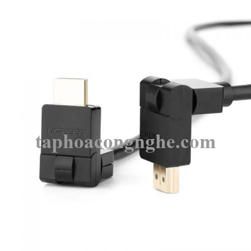 Ugreen 10127 3M màu đen Cáp tín hiệu HDMI đầu xoay 180 độ cao cấp HD105 30010127